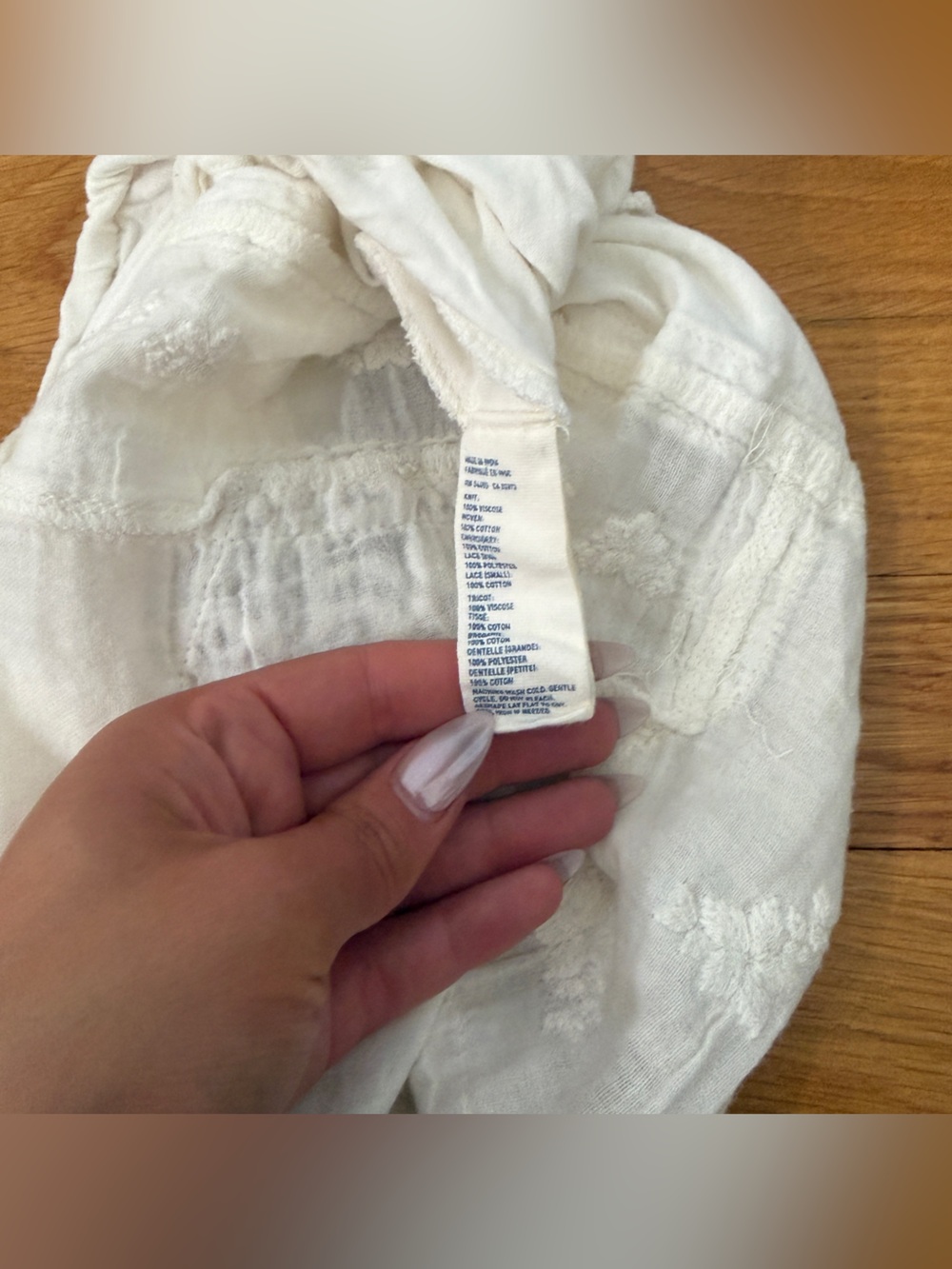 American Eagle White Embroidered Lace Boho Cami Tank Top - Picture 4 of 5